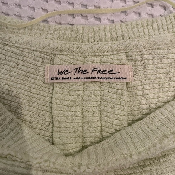FREE PEOPLE - We The Free - OG Thermal Long Sleeve - Glow Party Green - XS - Picture 5 of 8